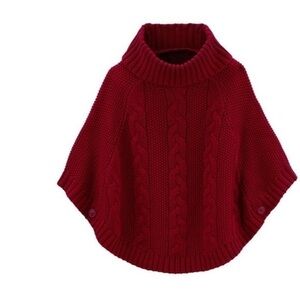 Carter’s cable knit red pancho size 5 T
